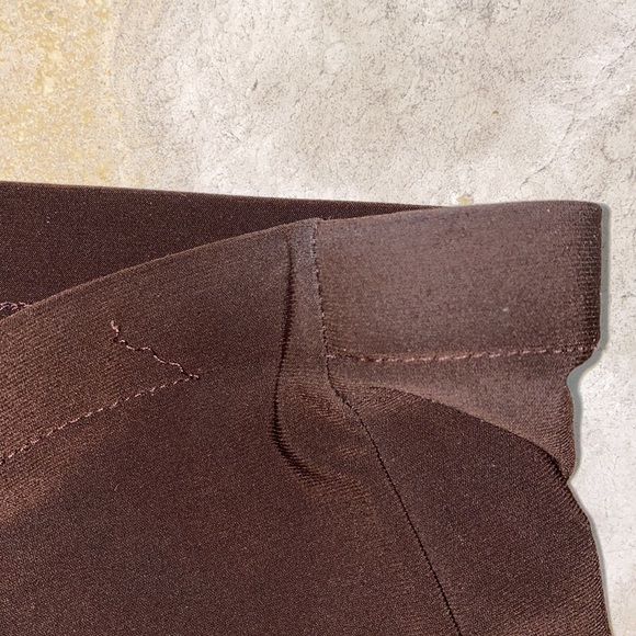 Chocolate Brown Strapless Spandex Cropped Jumpsuit w/ cinched waist - S - Picture 3 of 5